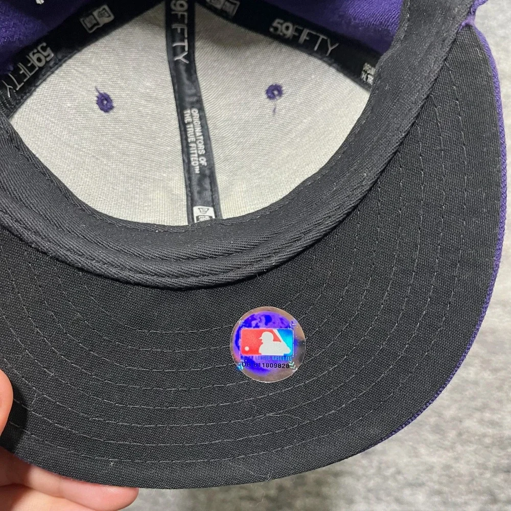 New Era 59Fifty New York Yankees Fitted Hat Purple MLB Embroidered‎ Wool Size 8